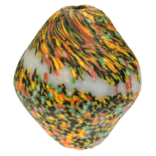 Large African Bicone Recycled Glass Bead - Handcrafted In Ghana