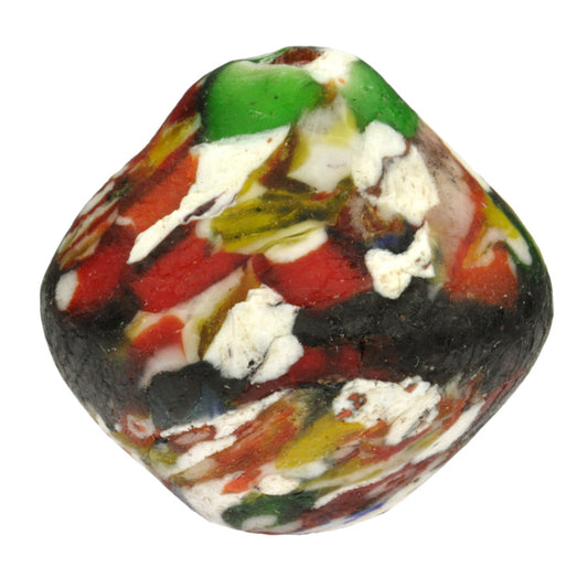Large Bicone Recycled African Trade Beads From Ghana - alternate view