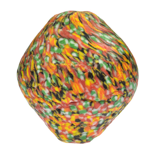 Large Bicone African Trade Bead - Recycled Glass Krobo Bead - horror scene artwork