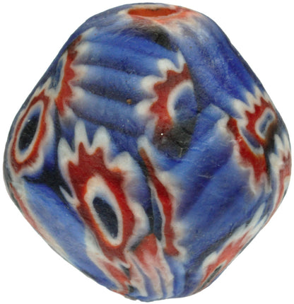 Large African Trade Bicone Bead - Recycled Ghana Glass Beads - close-up
