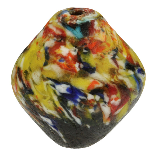 Large African Trade Bicone Recycled Glass Beads - Ghana