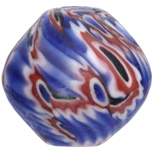 Large Bicone Recycled Glass Bead – Ghana African Trade Bead