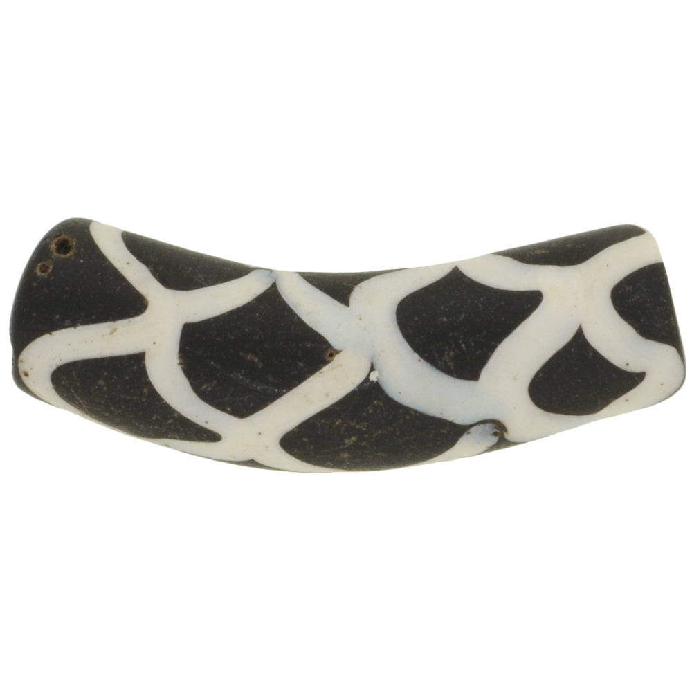 Rare Antique Rattlesnake Trail Decorated Venetian Lampwork Glass Trade Bead