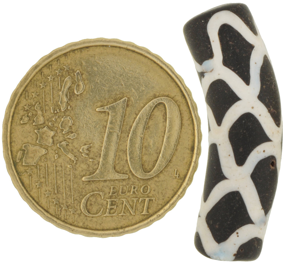 Rare Antique Rattlesnake Trail Decorated Venetian Lampwork Glass Trade Bead - alternate view