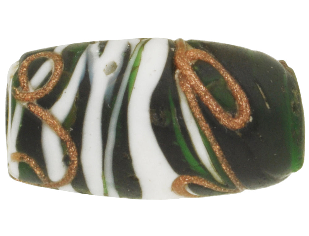 Rare Antique Floral Venetian Lampwork Bead, Aventurine Trail, African Trade - alternate view