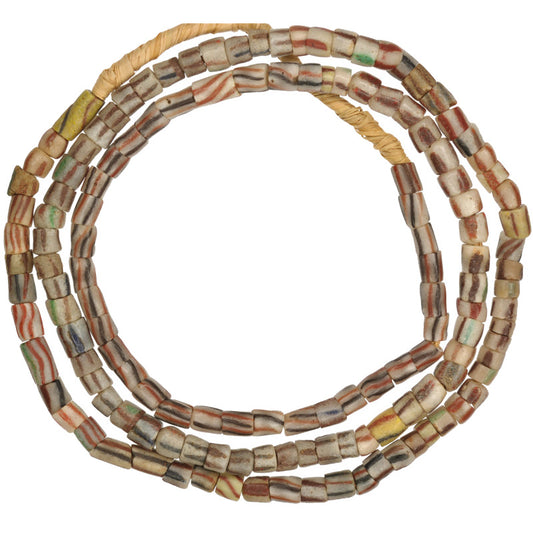 Old Powder Glass African Trade Beads 6-7Mm Krobo Ghana Strand
