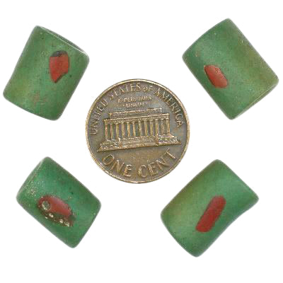 Rare Authentic African Green Akoso Glass Trade Beads Sb-17966