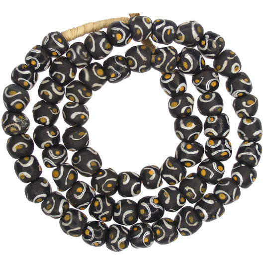 Fancy African Trade Beads, Powder Glass Krobo Beads, 11-12Mm