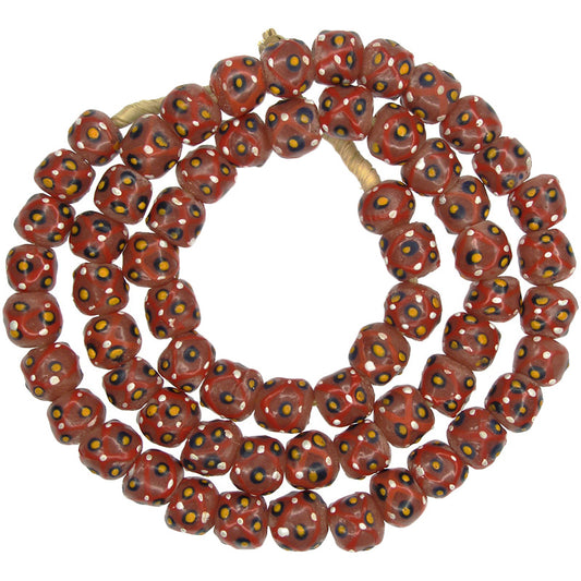 African Pink Pineapple Powder Glass Beads - Recycled Ghanaian Trade Beads