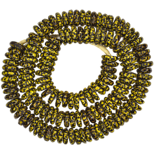 African Trade Disk Beads - Recycled Ghana Glass, 12Mm, 22" Strand
