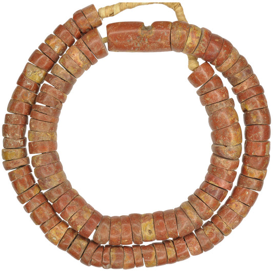 Large African Bauxite Trade Beads - Ghana Tribal Stone Strand