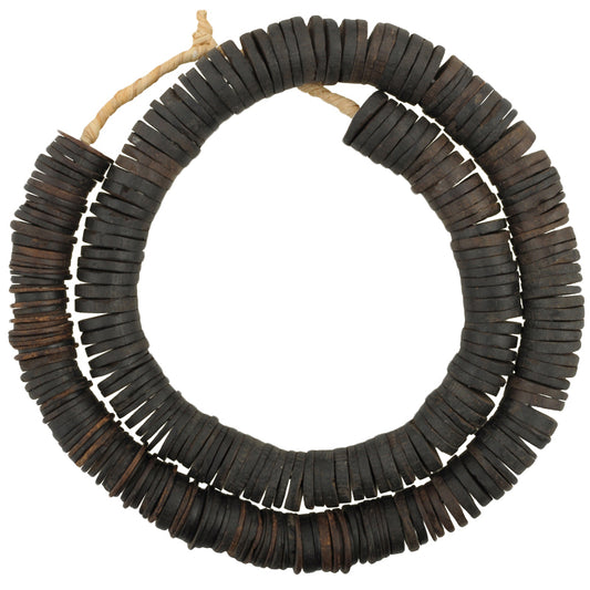 Large Old Coconut Shell Heishi Beads | African Trade Beads
