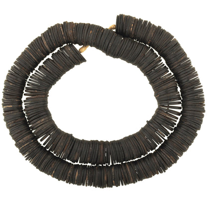 Old Coconut Shell Heishi Beads 17-20Mm | African Trade Beads