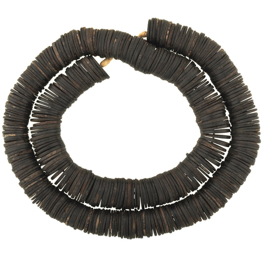 Old Coconut Shell Heishi Beads 17-20Mm | African Trade Beads