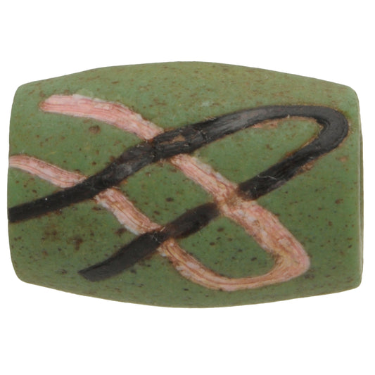 Rare Old Authentic Green Akoso African Glass Trade Beads Ghana Sb-29153
