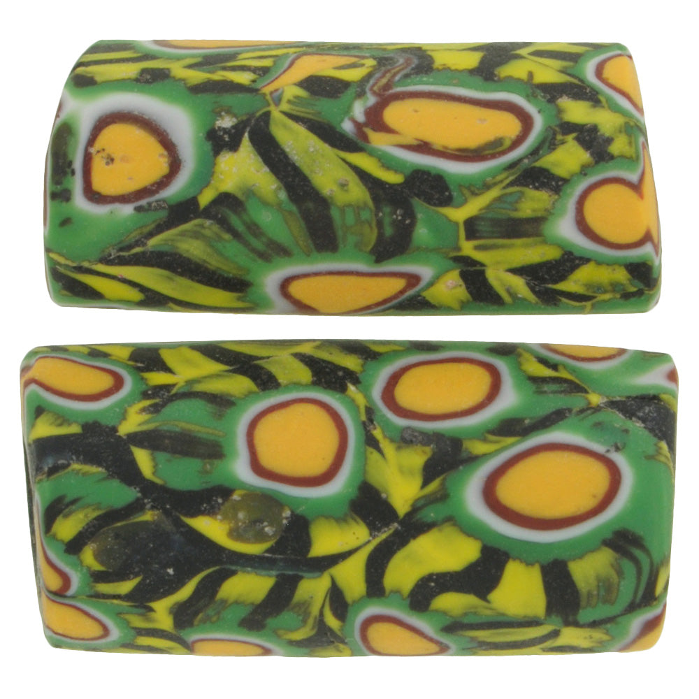 Large Antique Venetian Millefiori Mosaic Glass African Trade Beads - Early 1900S