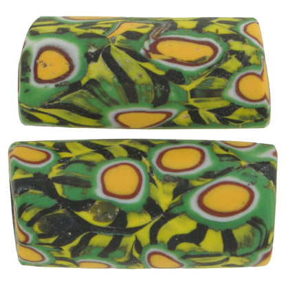 Large Antique Venetian Millefiori Mosaic Glass African Trade Beads - Early 1900S