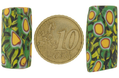 Large Antique Venetian Millefiori Mosaic Glass African Trade Beads - Early 1900S - alternate view