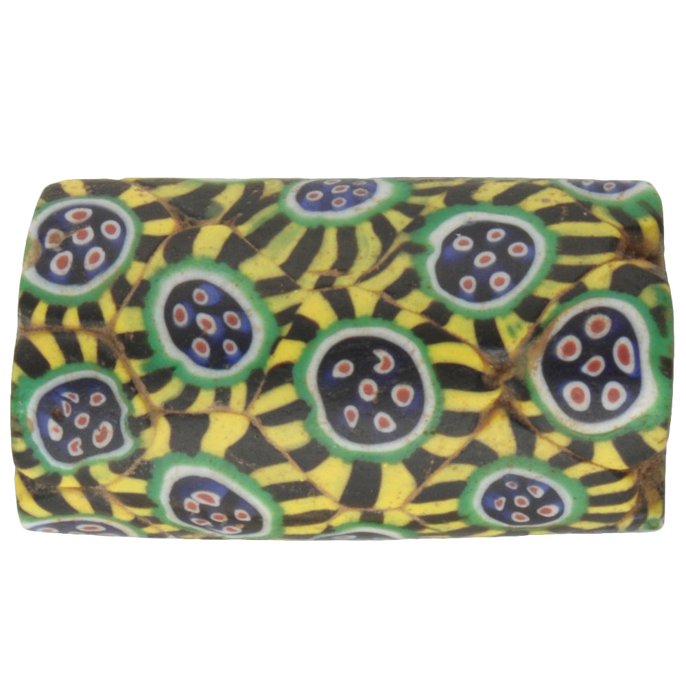 Rare Large Peacock Venetian Millefiori African Trade Bead - Antique