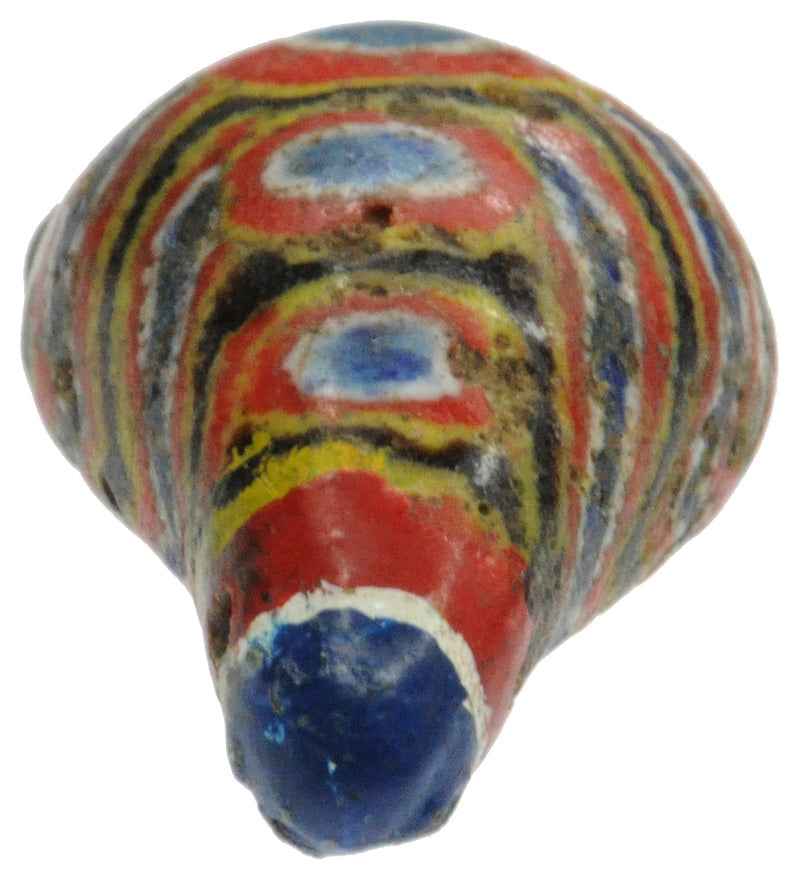 Large Old Polychrome Kiffa African Glass Trade Bead 25Mm - close-up