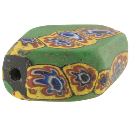 Antique Large Tabular Millefiori Mosaic Glass African Trade Bead, Early 1900S - horror scene artwork