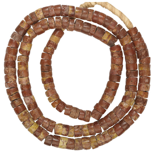 Medium Bauxite African Trade Beads - Ghana Tribal Stone Strand