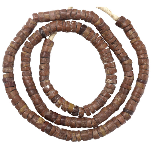 Medium African Bauxite Trade Beads - Ghana Tribal Stone Strand