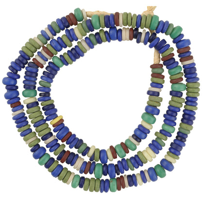 Old Bohemian Czech Glass Trade Beads Spacer Disks, Vintage 5-7Mm