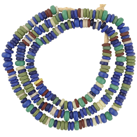 Old Bohemian Czech Glass Trade Beads Spacer Disks, Vintage 5-7Mm
