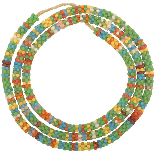 Antique Flower Bohemian Czech Glass Trade Beads - 26" African Strand