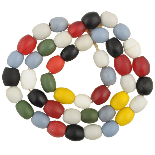 Large Vintage Oval Czech Glass Trade Beads - African Trade