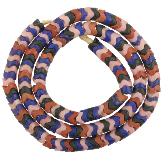 Old Large Snake Chain Bohemian Czech Glass Trade Beads 9Mm