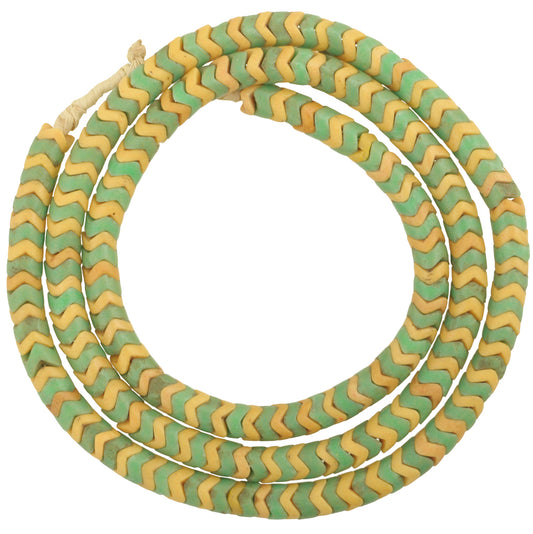 Vintage "Snake Chain" Bohemian Czech Glass African Trade Beads, 6Mm