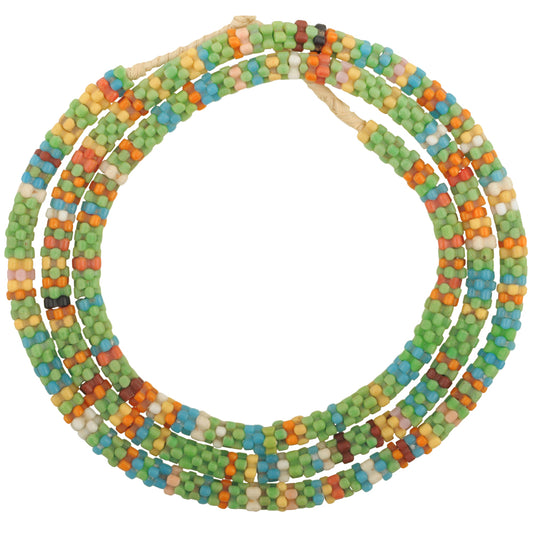 Old Flower Bohemian/Czech Glass Trade Beads, 26" Strand, Vintage