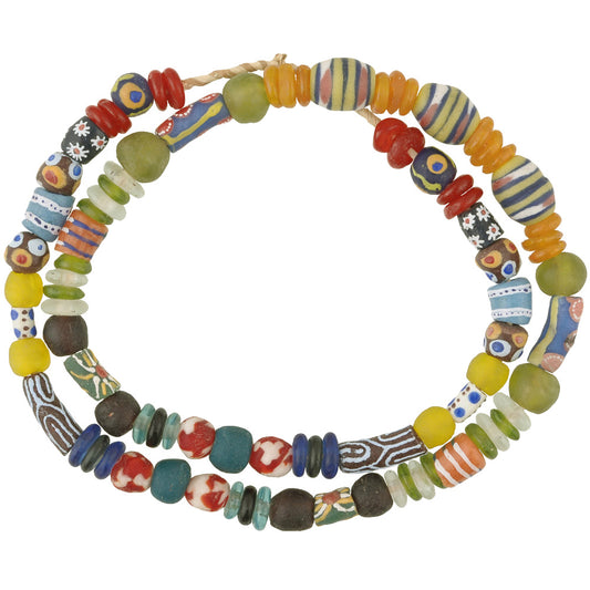 African Trade Beads | 6-14Mm Krobo Glass Powder Beads Strand