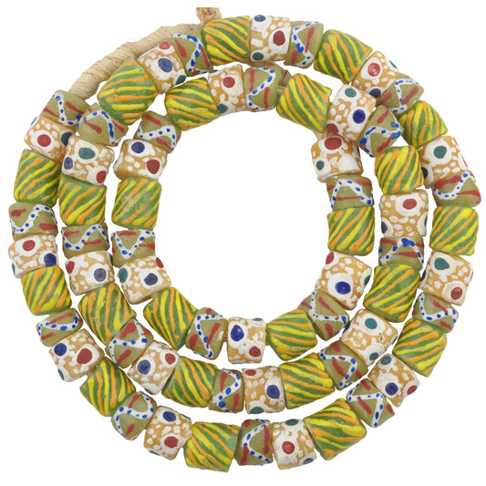 New Powder Glass Beads From Ghana - African Trade Beads, 10-12Mm