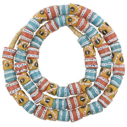 African Fancy Krobo Beads - 10-12Mm Recycled Powder Glass Beads
