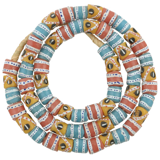 African Fancy Krobo Beads - 10-12Mm Recycled Powder Glass Beads
