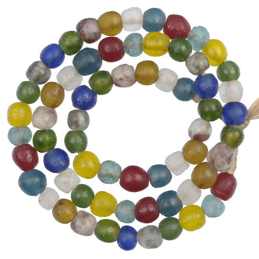 African Trade Beads: Handmade Krobo Recycled Glass Beads 10-12Mm