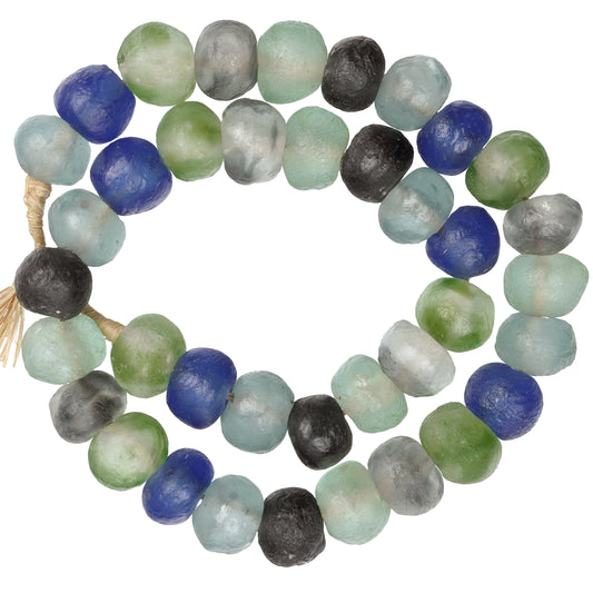 Translucent African Trade Beads - Krobo Recycled Glass Beads 20-23Mm