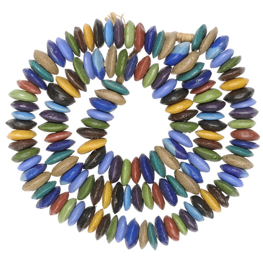 New Powder Glass Krobo Beads, 14-16Mm, Imitation Venetian Disks