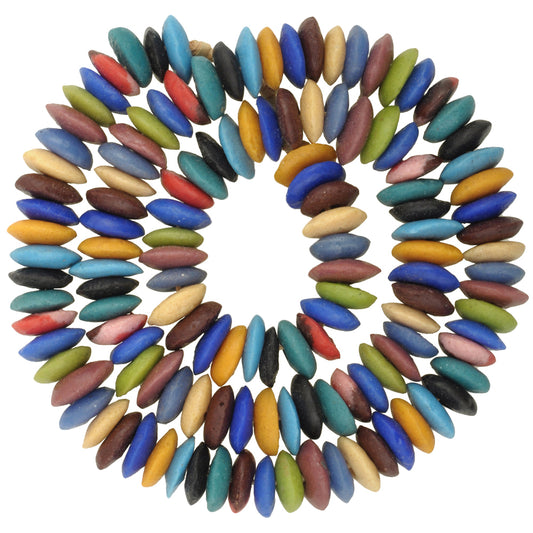 African Trade Beads: 24" Strand Of Krobo Powder Glass Beads