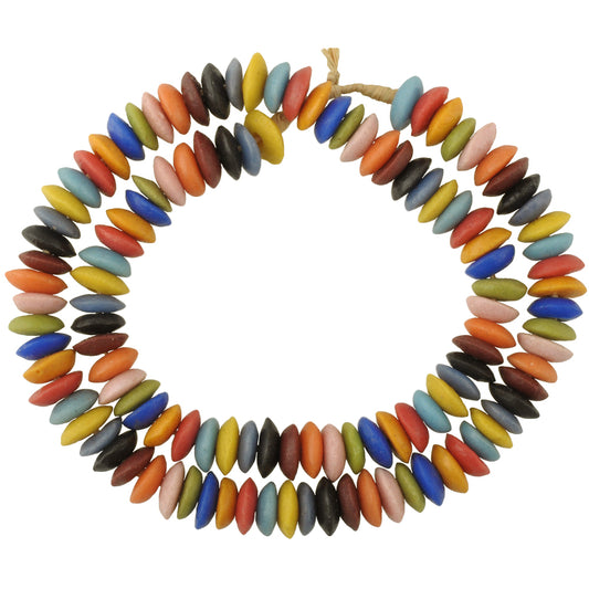 Krobo Glass Beads Imitating Venetian Wound Disks - Handmade In Ghana