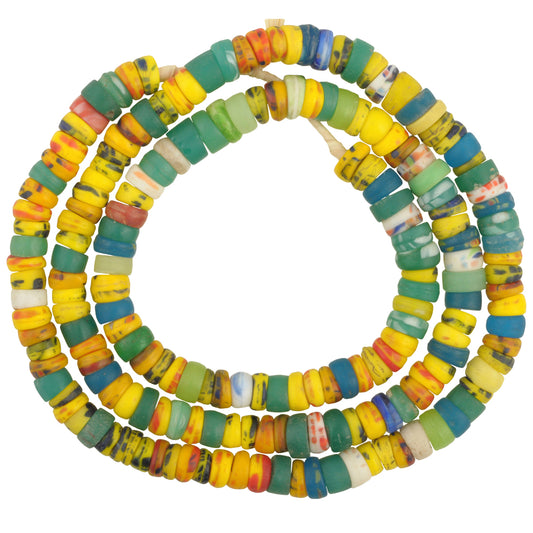 Vintage Bohemian Glass Trade Beads, 8-9Mm Molded Czech Strand
