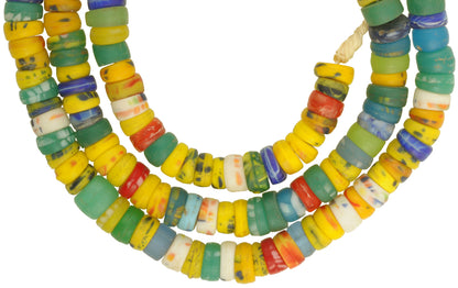 Vintage African Trade Beads: Old Bohemian Molded Czech Glass (6-9Mm) - close-up