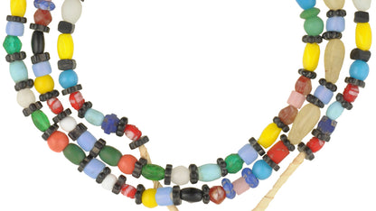 Old Bohemian Glass Trade Beads - Vintage African Czech Strand - alternate view