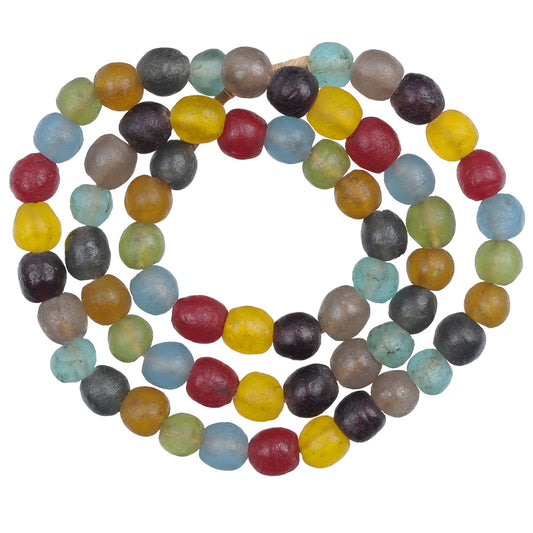 Translucent Krobo Glass Beads 10-11Mm, Recycled African Trade Beads