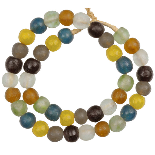 Translucent Krobo Glass Beads, 16-17Mm, Recycled African Trade Beads