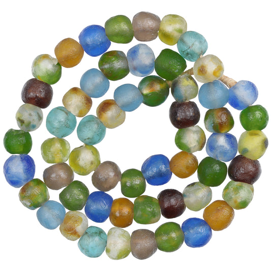 Colorful Translucent Krobo Glass Beads  13-14Mm Handmade African Trade Beads