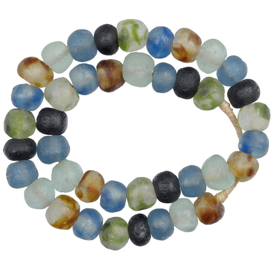 Translucent Krobo Glass Beads Strand 19-22Mm African Trade Beads